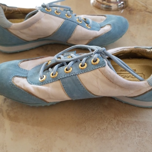 Coach Shoes Blue Suede Tennis Nwot Poshmark